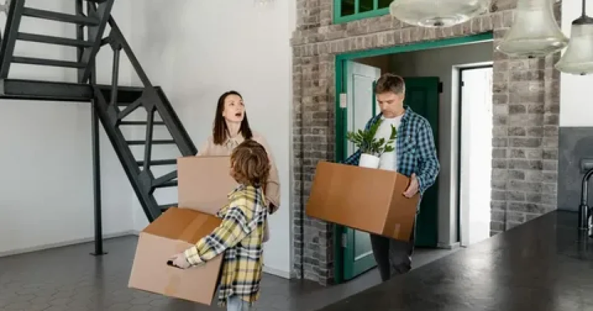 Professional residential moving home service loading household furniture and boxes for a safe and stress-free relocation